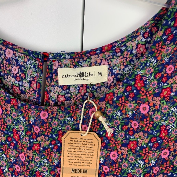 Natural Life Blair Floral Mini Dress MEDIUM Cottagecore Romantic Boho Western - Picture 4 of 8